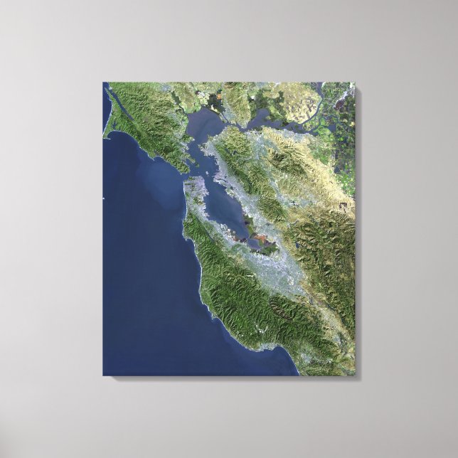 Satellite view of San Francisco, California Canvas Print (Front)