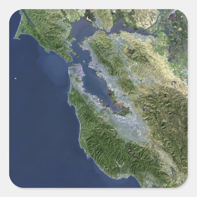 Satellite view of San Francisco, California Square Sticker (Front)