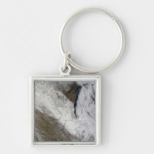Satellite view of snow and cold key ring