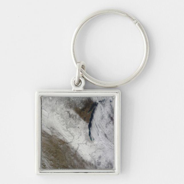 Satellite view of snow and cold key ring (Front)