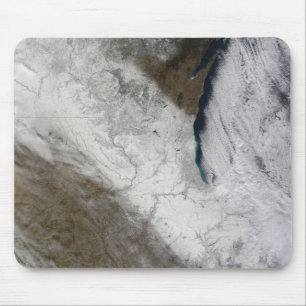 Satellite view of snow and cold mouse mat