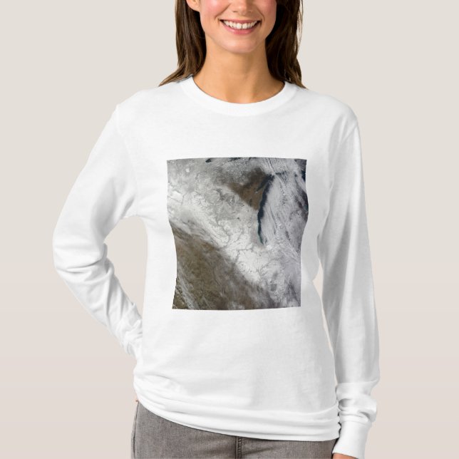 Satellite view of snow and cold T-Shirt (Front)