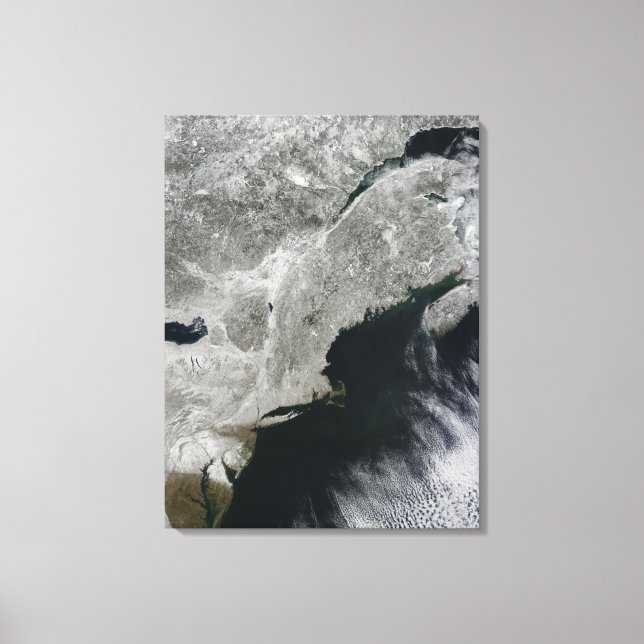 Satellite view of snow canvas print (Front)