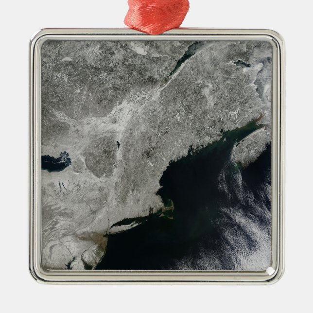 Satellite view of snow metal tree decoration (Front)