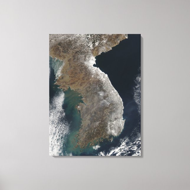 Satellite view of snowfall canvas print (Front)