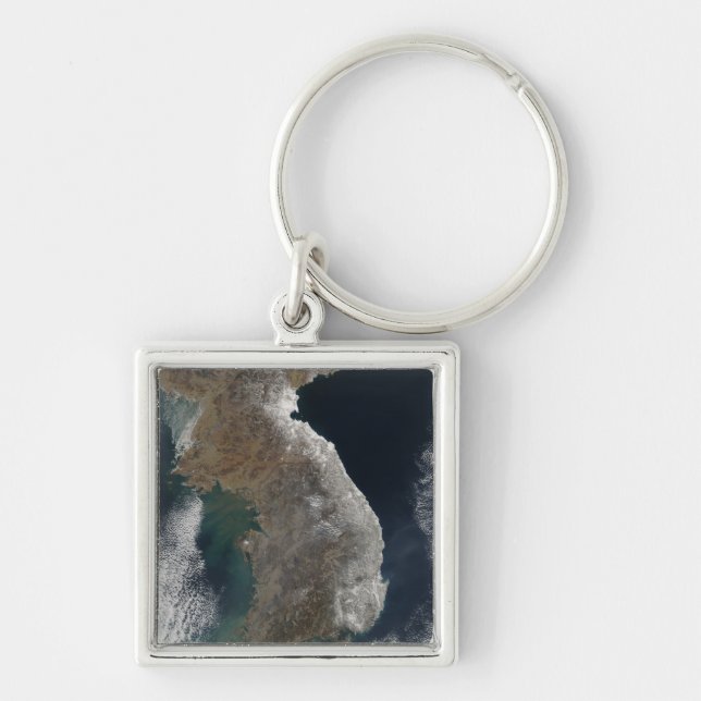 Satellite view of snowfall key ring (Front)