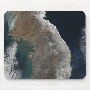 Satellite view of snowfall mouse mat
