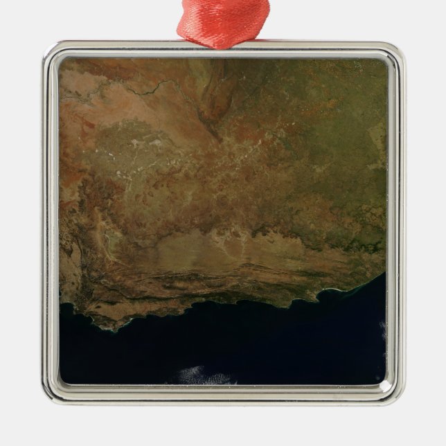 Satellite view of South Africa Metal Tree Decoration (Front)