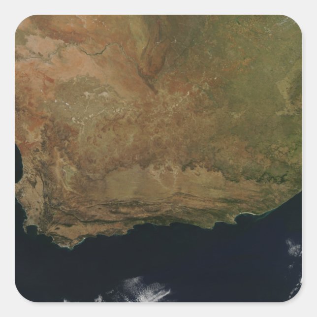 Satellite view of South Africa Square Sticker (Front)