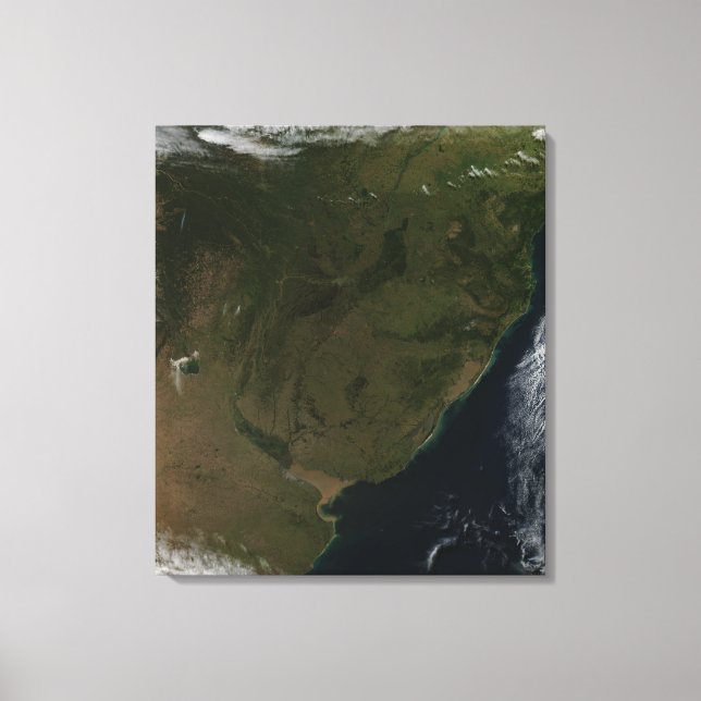 Satellite view of South America Canvas Print (Front)