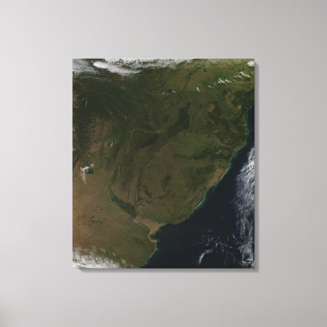 Satellite view of South America Canvas Print (Front)