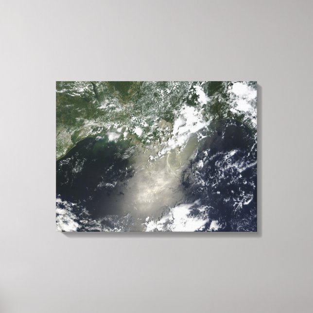 Satellite view of streaks and ribbons of oil canvas print (Front)