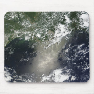 Satellite view of streaks and ribbons of oil mouse mat