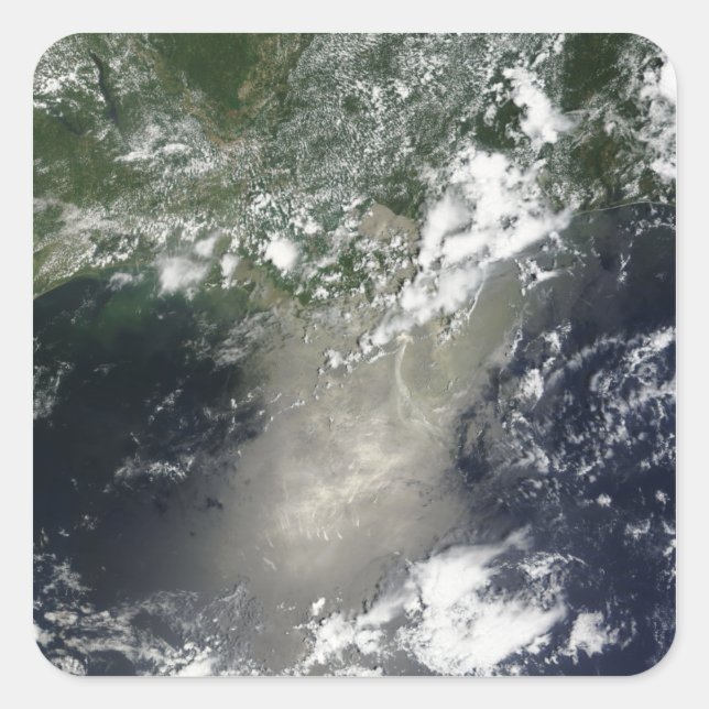 Satellite view of streaks and ribbons of oil square sticker (Front)