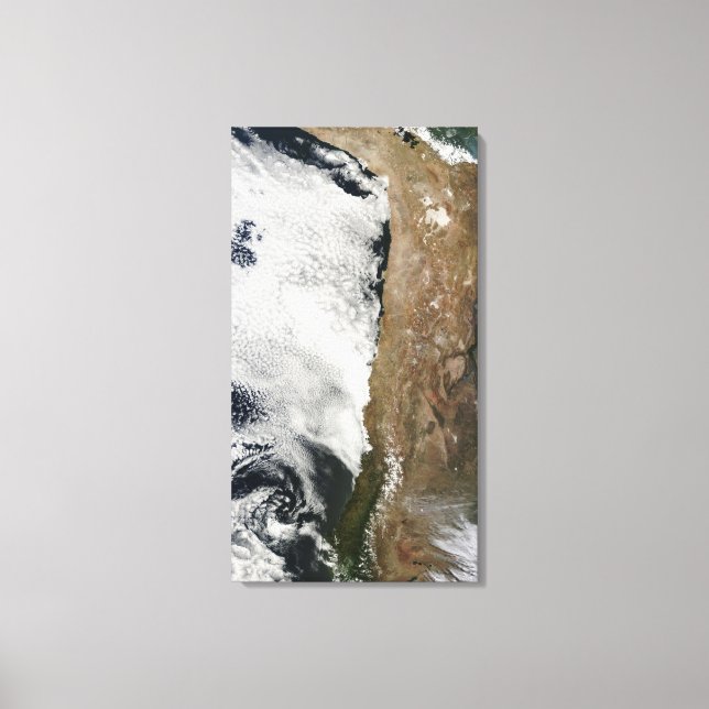 Satellite view of the Andes Mountains Canvas Print (Front)
