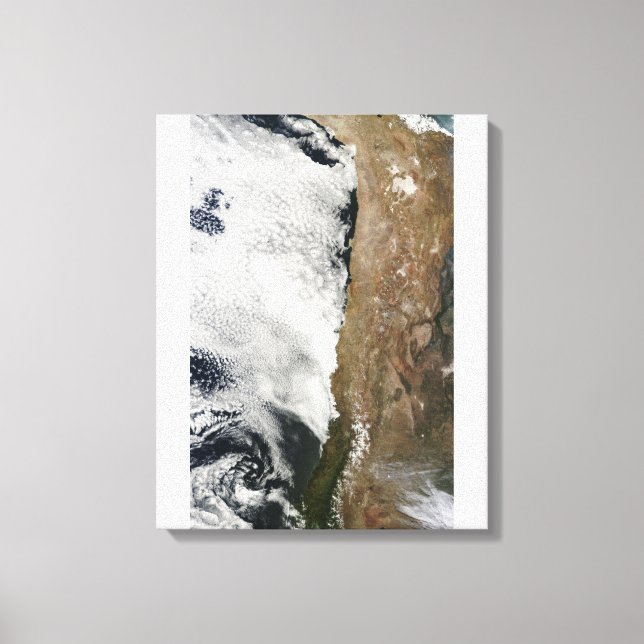 Satellite view of the Andes Mountains Canvas Print (Front)