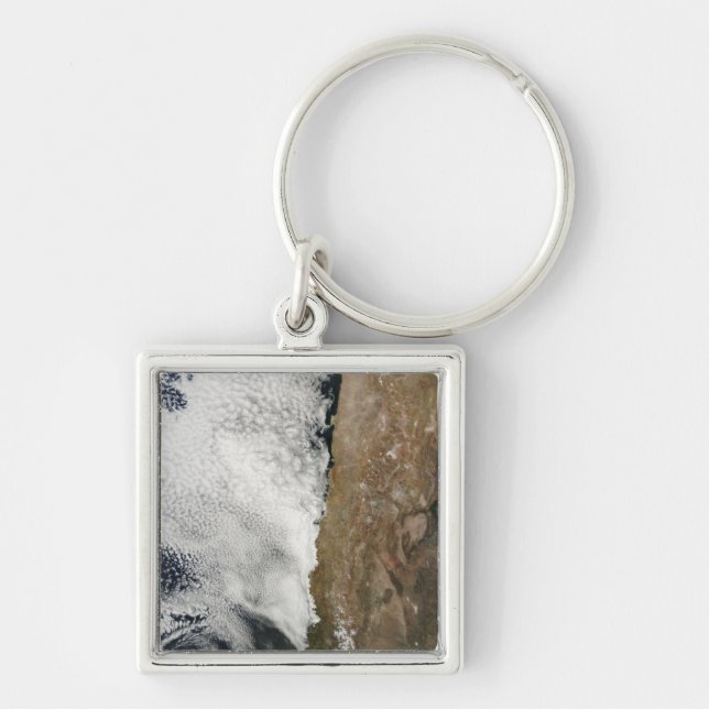 Satellite view of the Andes Mountains Key Ring (Front)