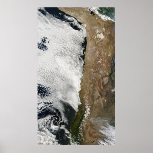 Satellite view of the Andes Mountains Poster
