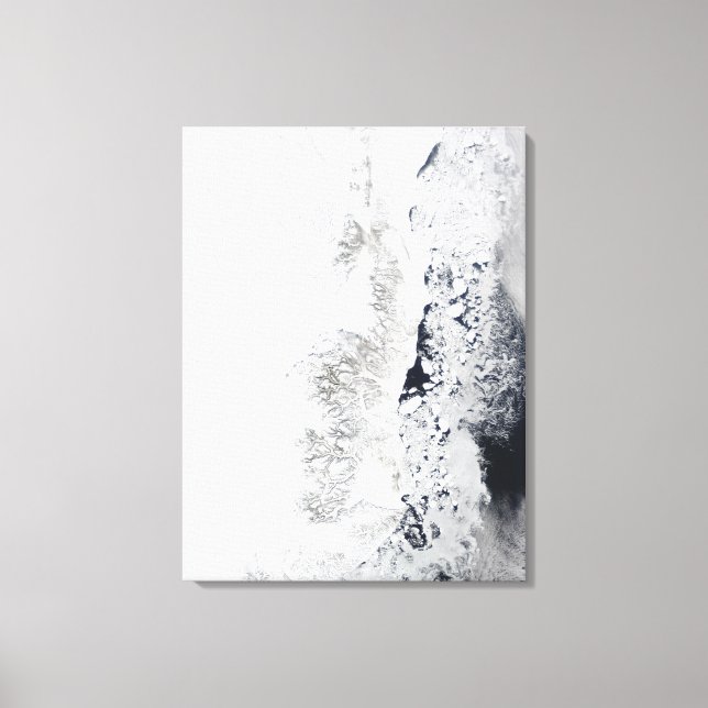 Satellite view of the eastern coast of Greenlan Canvas Print (Front)