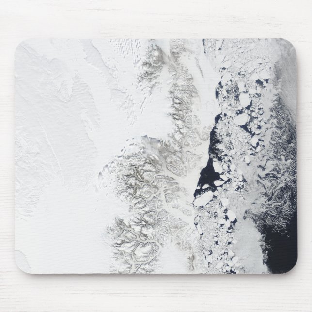 Satellite view of the eastern coast of Greenlan Mouse Mat (Front)