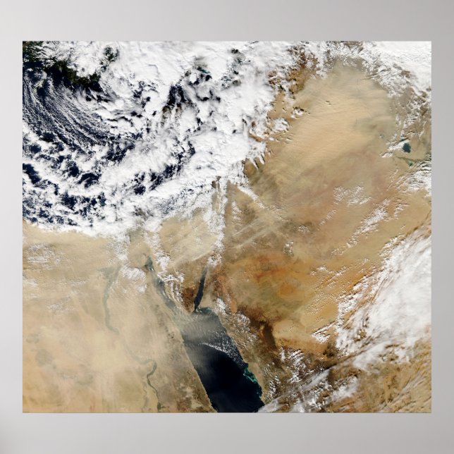 Satellite view of the Eastern Mediterranean Poster (Front)