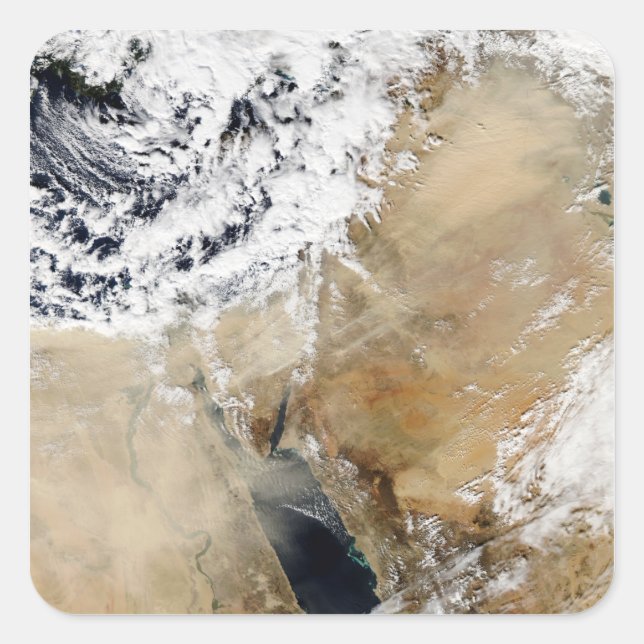 Satellite view of the Eastern Mediterranean Square Sticker (Front)