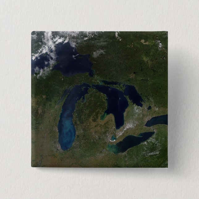 Satellite view of The Great Lakes 15 Cm Square Badge (Front)