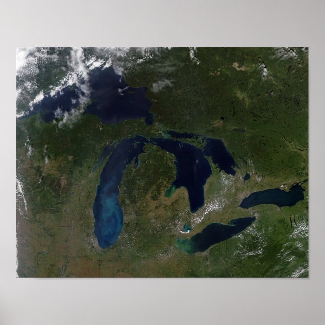 Satellite view of The Great Lakes Poster (Front)