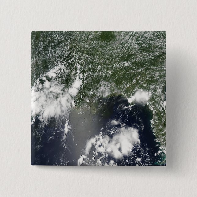 Satellite view of the Gulf of Mexico 15 Cm Square Badge (Front)