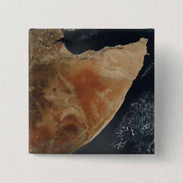 Satellite view of the Horn of Africa 15 Cm Square Badge (Front)