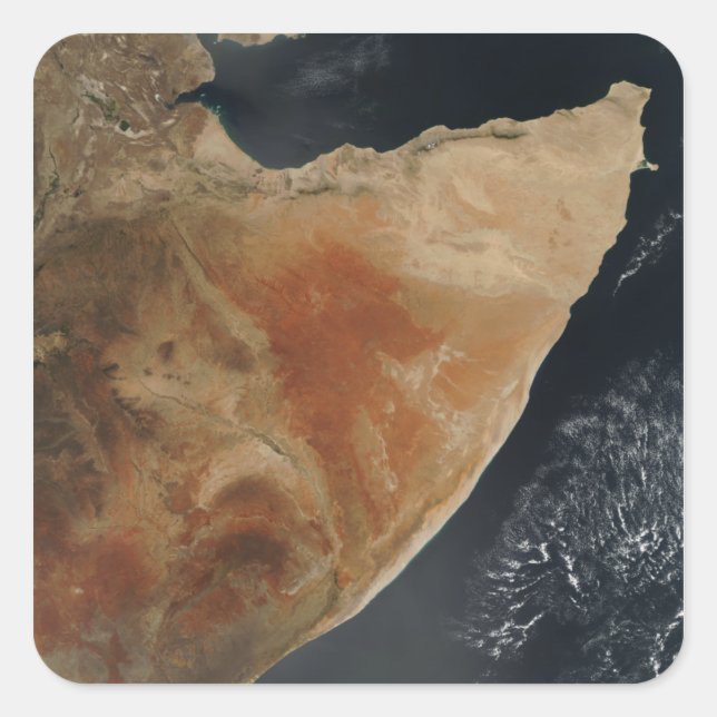 Satellite view of the Horn of Africa Square Sticker (Front)