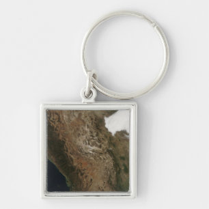 Satellite view of the landscape of central Mexi Key Ring