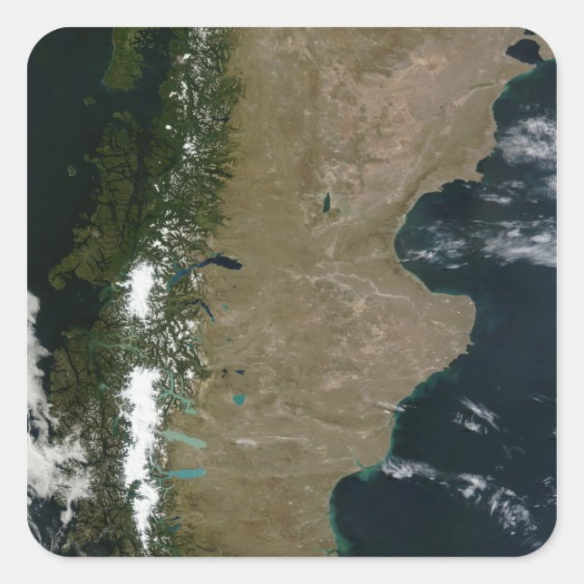 Satellite view of the Patagonia region Square Sticker (Front)