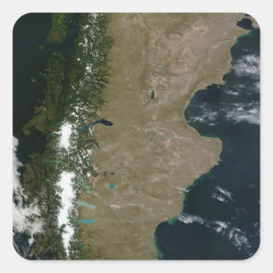 Satellite view of the Patagonia region Square Sticker