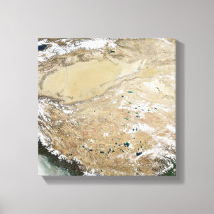 Satellite view of the Tibetan Plateau Canvas Print