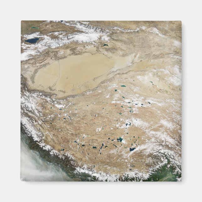 Satellite view of the Tibetan Plateau Magnet (Front)