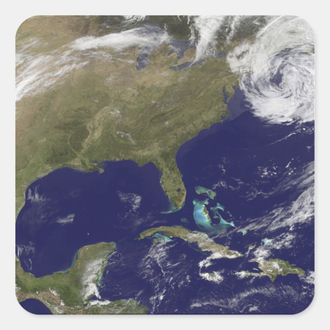 Satellite view of the United States East Coast Square Sticker (Front)