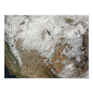 Satellite view of the western United States Photo Print