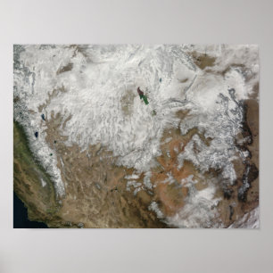 Satellite view of the western United States Poster