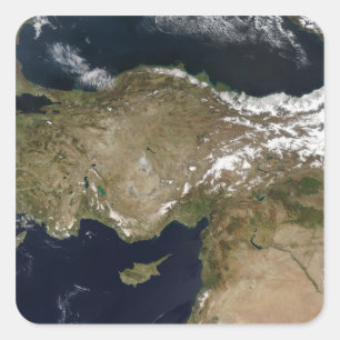 Satellite view of Turkey Square Sticker