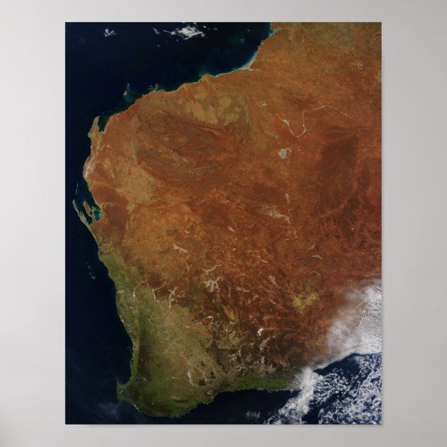 Satellite view of Western Australia Poster (Front)