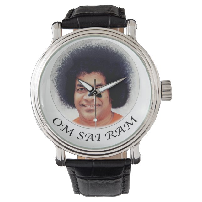 Sathya Sai Baba Vintage Leather Strap Watch (Front)