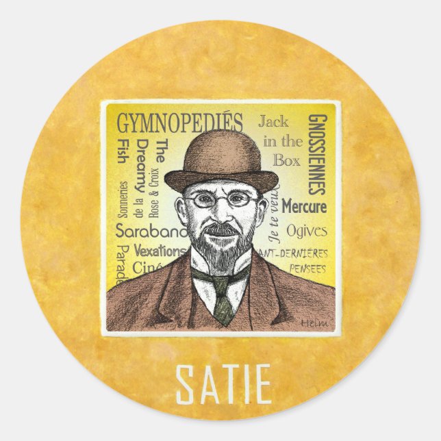 Satie Classic Round Sticker (Front)