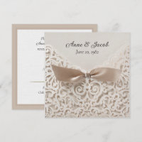 Satin Bow On Lace Wedding Vow Renewal