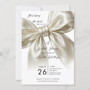 Satin Bow Tying The Knot Posh Bridal Shower Invitation