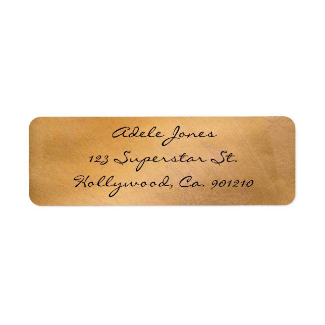 Satin Copper Metallic Glaze Custom Return Address  (Front)