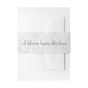 Satin Design with Wedding Quote Invitation Belly Band