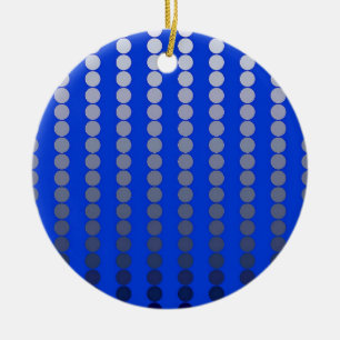 Satin dots - cobalt blue and pewter ceramic tree decoration