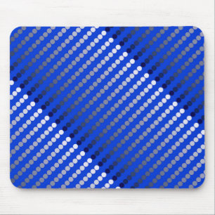 Satin dots - cobalt blue and pewter mouse mat