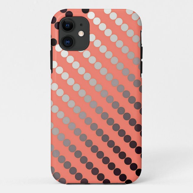 Satin dots - coral and pewter Case-Mate iPhone case (Back)